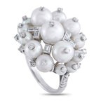 Platinum 0.75ct Diamond and Pearl Ring
