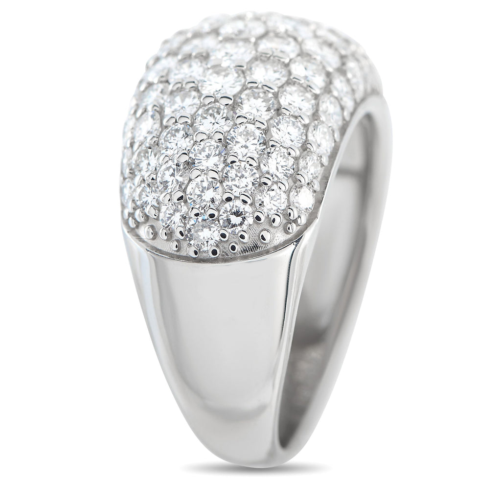 Exclusive Platinum 4.13ct Diamond Pave Dome Ring