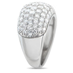 Exclusive Platinum 4.13ct Diamond Pave Dome Ring