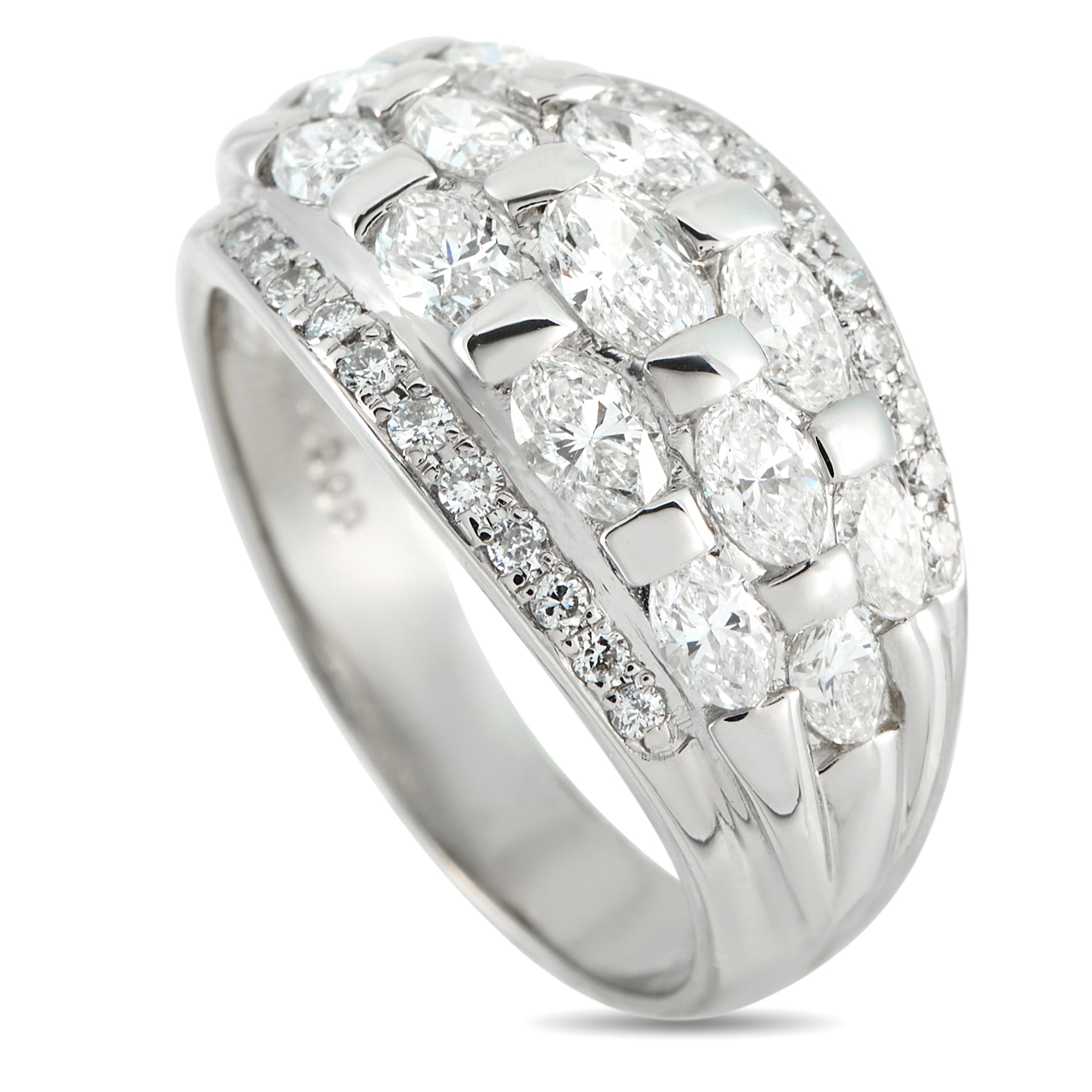 Platinum 2.03ct Diamond Dome Ring