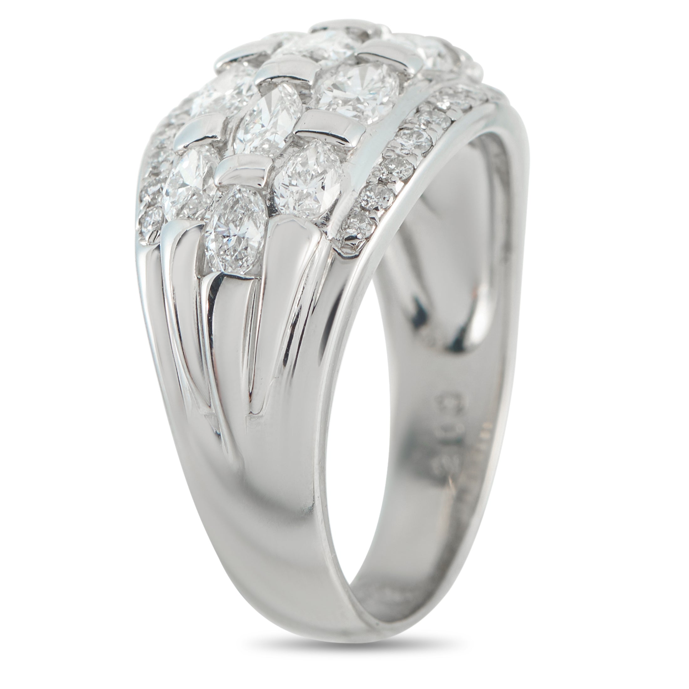 Platinum 2.03ct Diamond Dome Ring