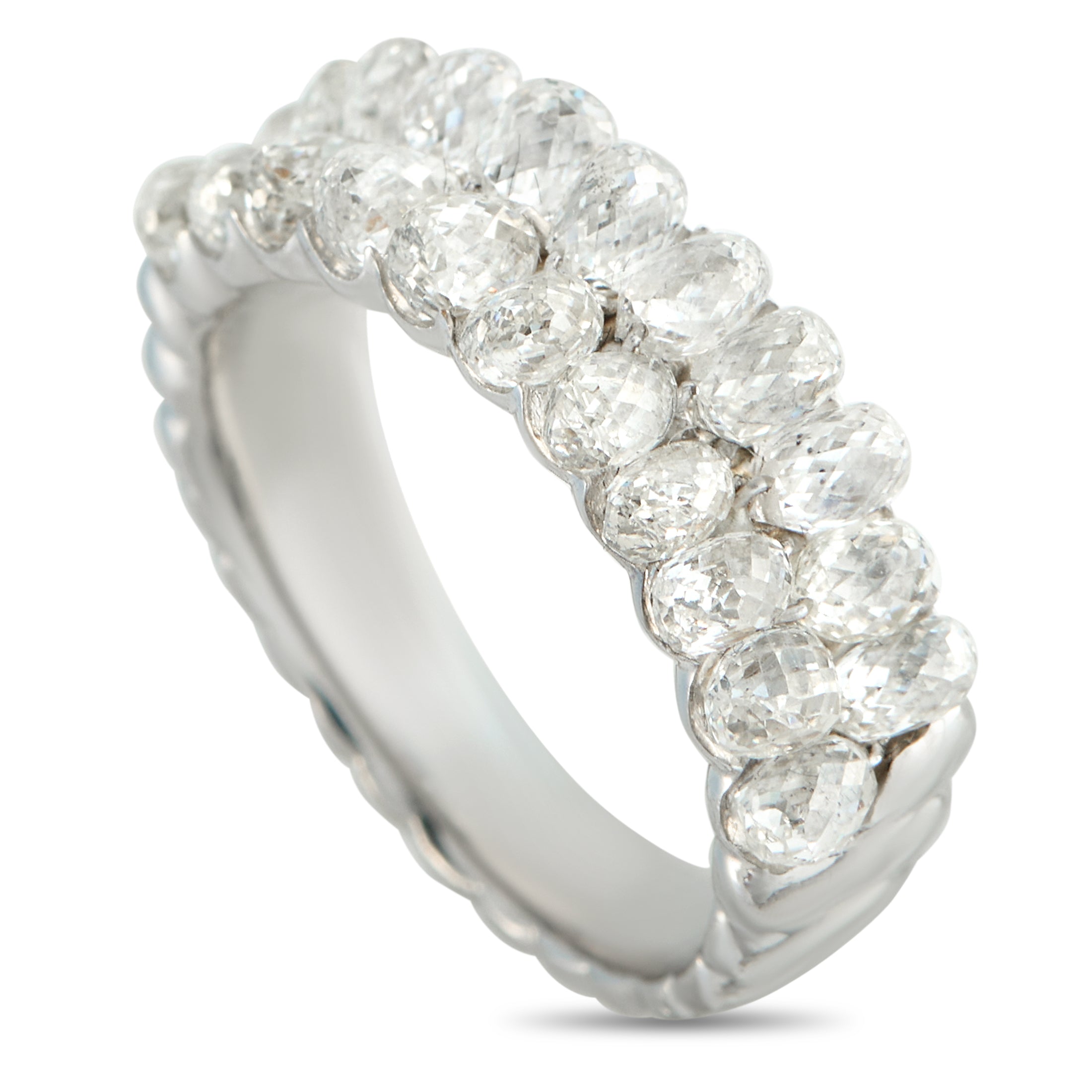 Platinum 2.75ct Briolette Diamond Ring