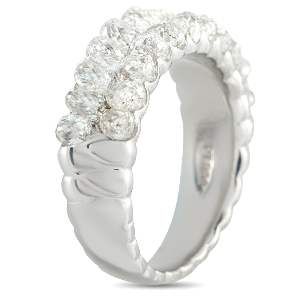 Platinum 2.75ct Briolette Diamond Ring