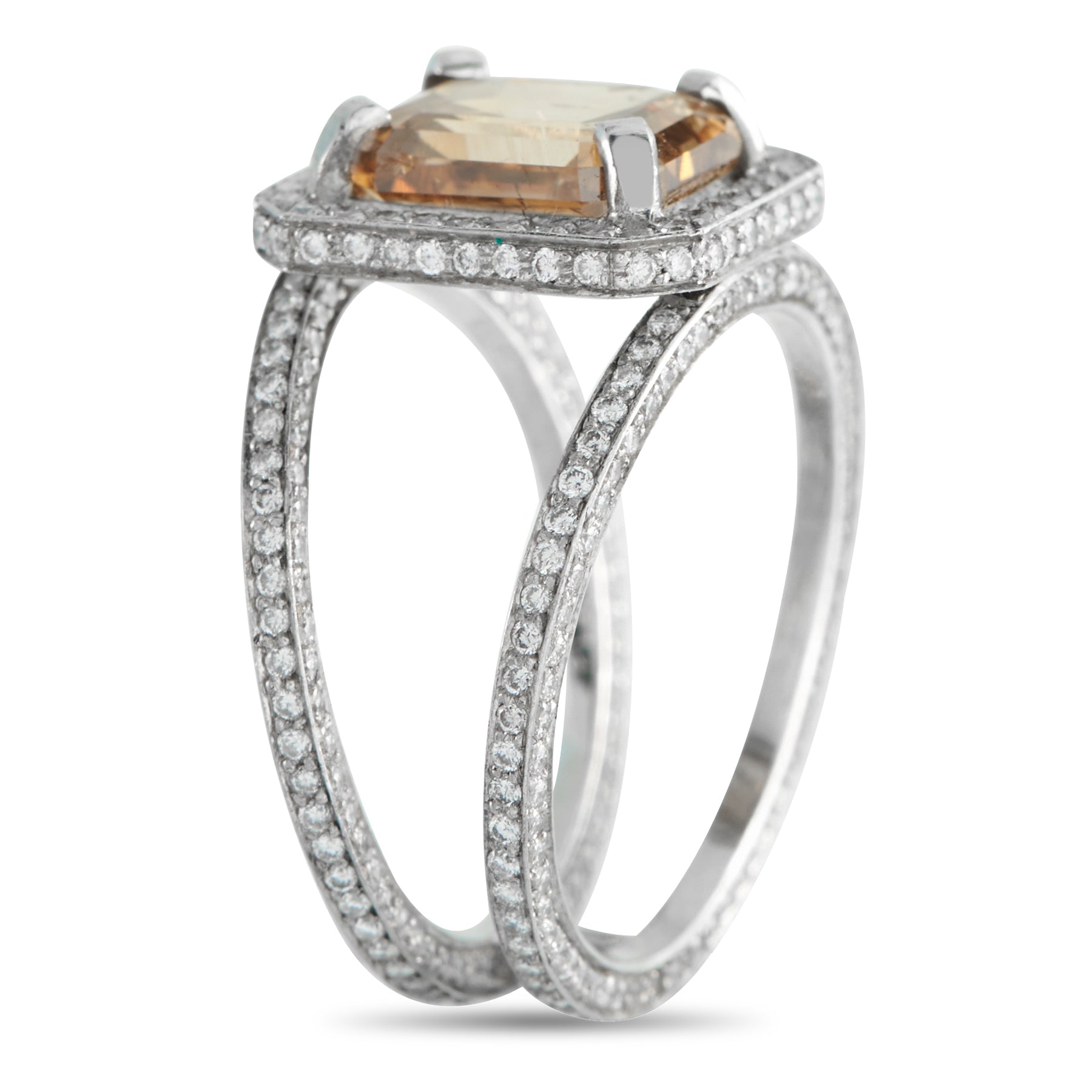 Platinum 5.10ct Diamond Wide Split Ring