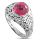 Platinum 0.30ct Diamond and Rubellite Ring