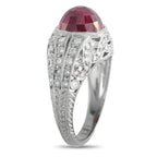 Platinum 0.30ct Diamond and Rubellite Ring