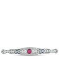 Platinum 2.80ct Diamond and No-Heat Burma Ruby Brooch