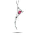 Platinum 2.10ct Diamond and Ruby Kite Pendant