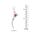 Platinum 2.10ct Diamond and Ruby Kite Pendant