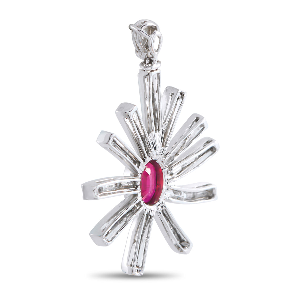 Platinum 2.0ct Diamond and Ruby Pendant