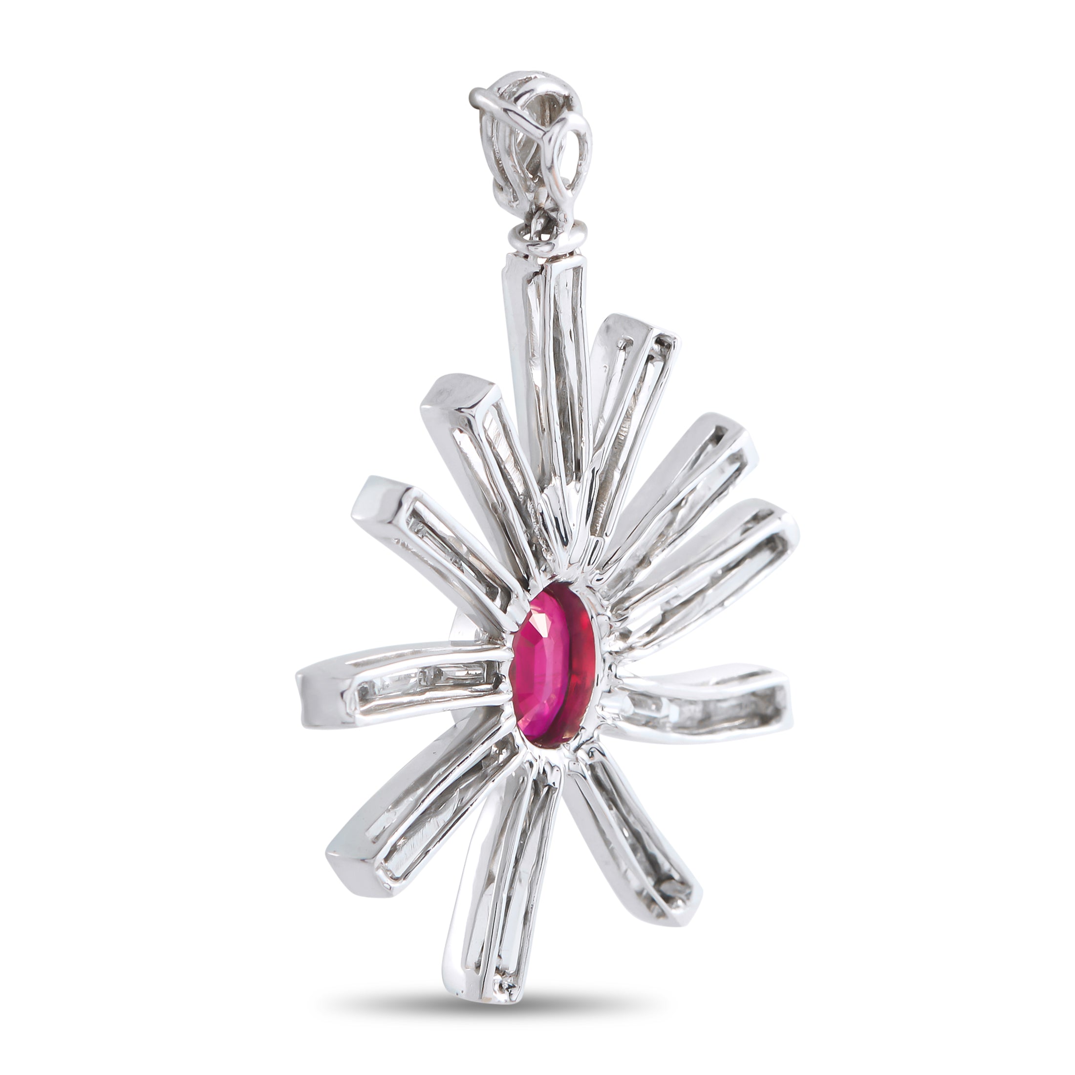 Platinum 2.0ct Diamond and Ruby Pendant
