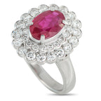 Exclusive Platinum 1.14ct Diamond and Ruby Ring - Striking and graceful at once, this Exclusive  ring showcases a beautiful balance of fire and luminosity. The platinum band h