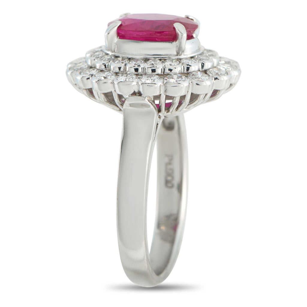 Exclusive Platinum 1.14ct Diamond and Ruby Ring