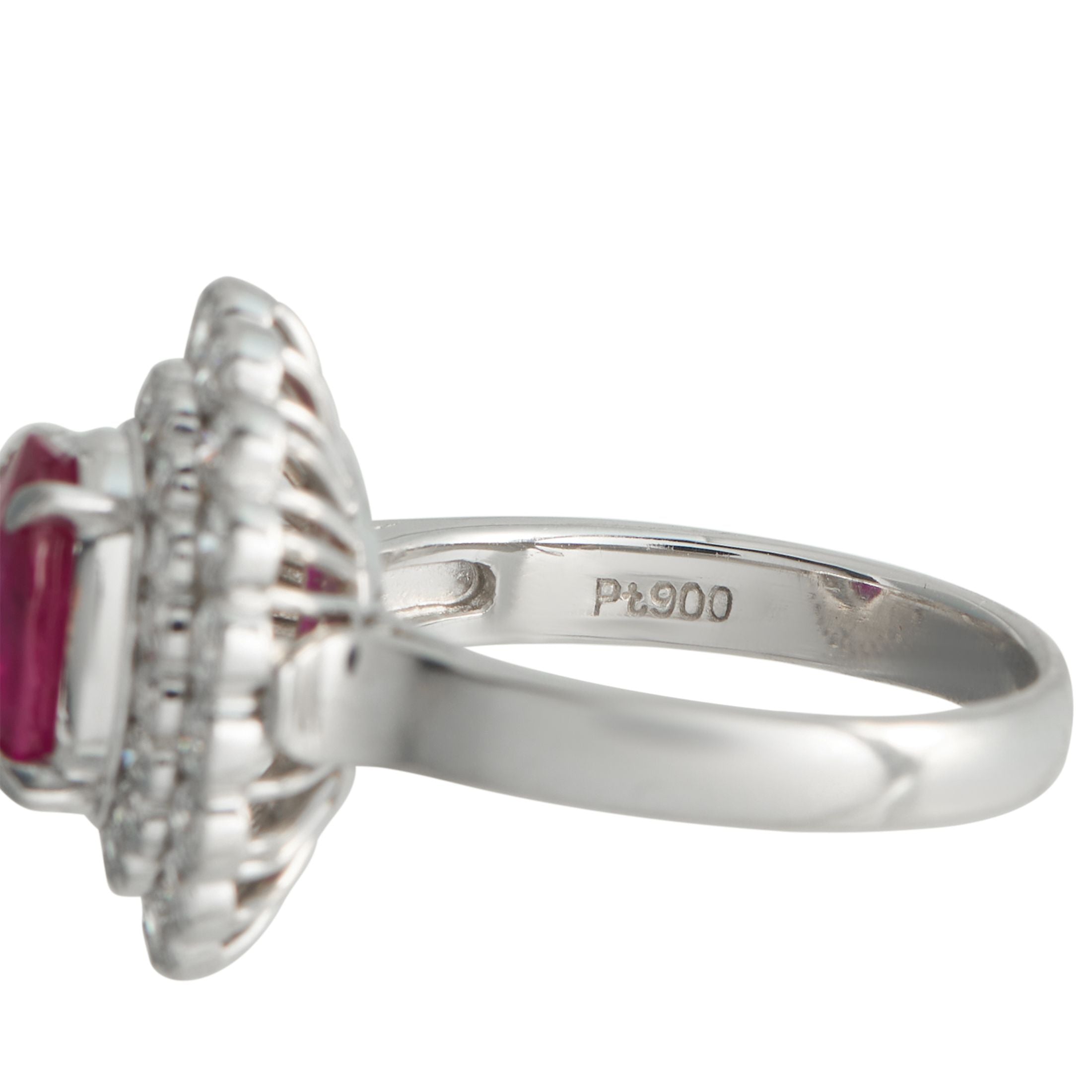Exclusive Platinum 1.14ct Diamond and Ruby Ring