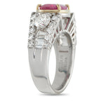 Platinum 1.60ct Diamond and Ruby Ring