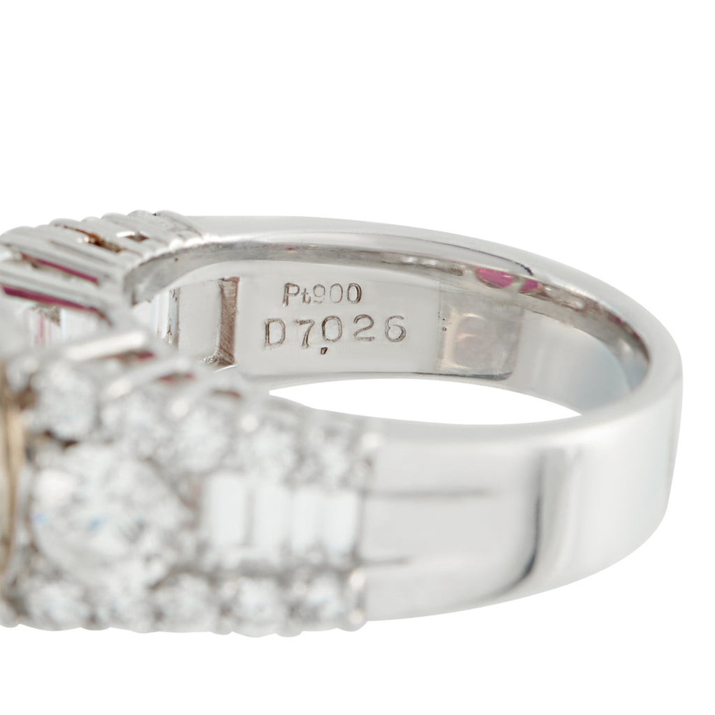 Platinum 1.60ct Diamond and Ruby Ring