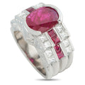Platinum 1.76ct Diamond and Ruby Ring