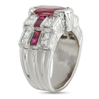 Platinum 1.76ct Diamond and Ruby Ring