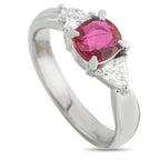 Platinum 0.40ct Diamond and Ruby Ring
