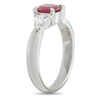 Platinum 0.40ct Diamond and Ruby Ring