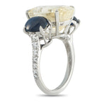 Platinum 0.45ct Diamond and Sapphire Ring