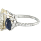 Platinum 0.45ct Diamond and Sapphire Ring