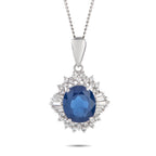 Exclusive Platinum 0.30ct Diamond and Sapphire Pendant Necklace MF12-101525 – A 2