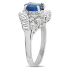 Platinum 0.84ct Diamond and Sapphire Ring