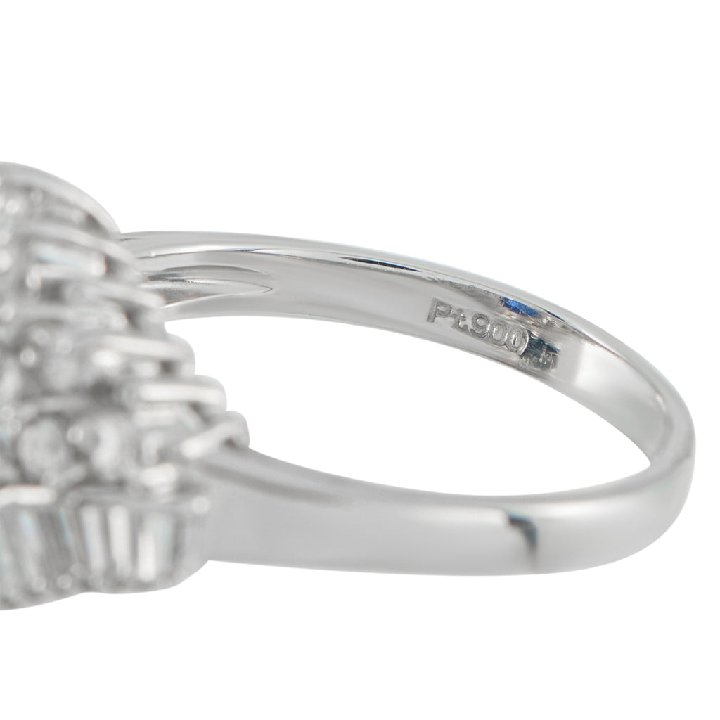 Platinum 0.84ct Diamond and Sapphire Ring