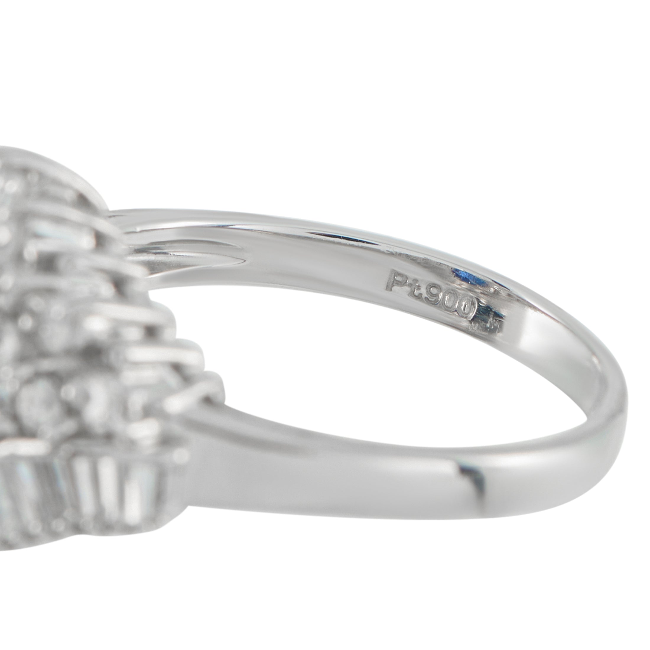 Platinum 0.84ct Diamond and Sapphire Ring