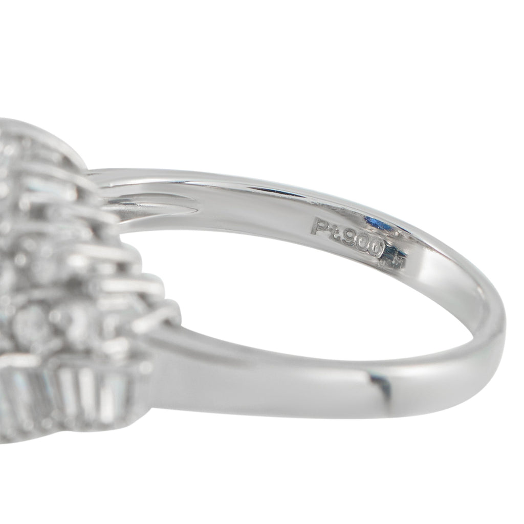 Exclusive Platinum 0.84ct Diamond and Sapphire Ring