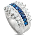 Exclusive Platinum 1.71ct Diamond and Sapphire Ring MF17-101725 – This Exclusive  ring presents a look that’s current, comman