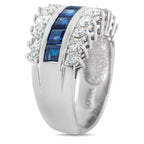 Exclusive Platinum 1.71ct Diamond and Sapphire Ring