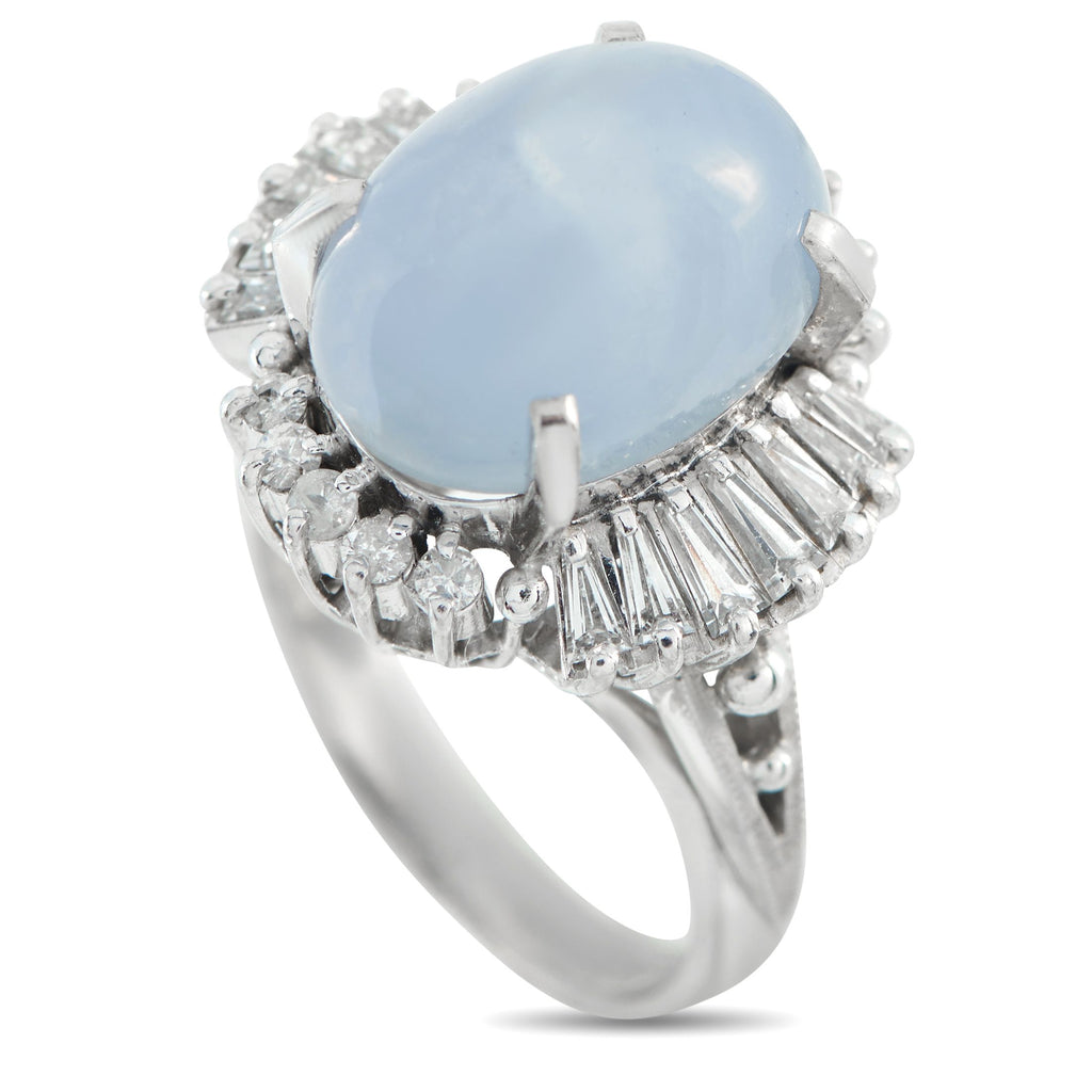 Exclusive Platinum 0.95ct Diamond and Sapphire Ring MF30-101725 – This Exclusive  ring showcases an 11