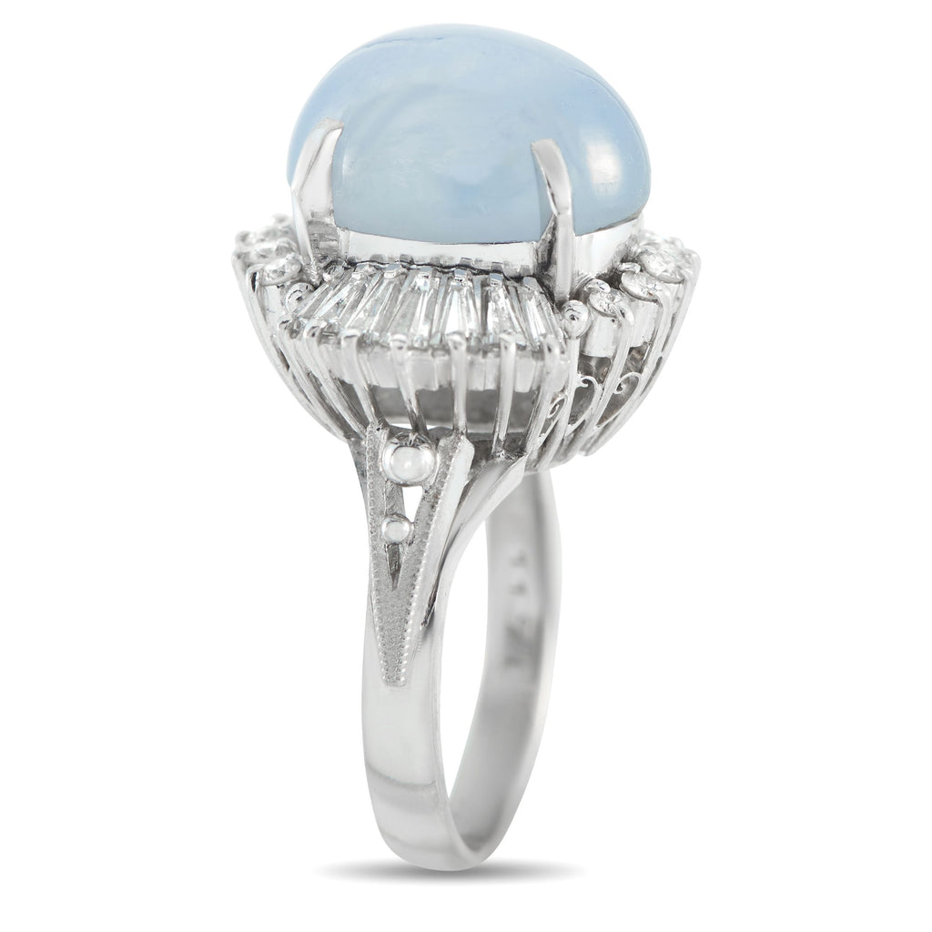 Exclusive Platinum 0.95ct Diamond and Sapphire Ring