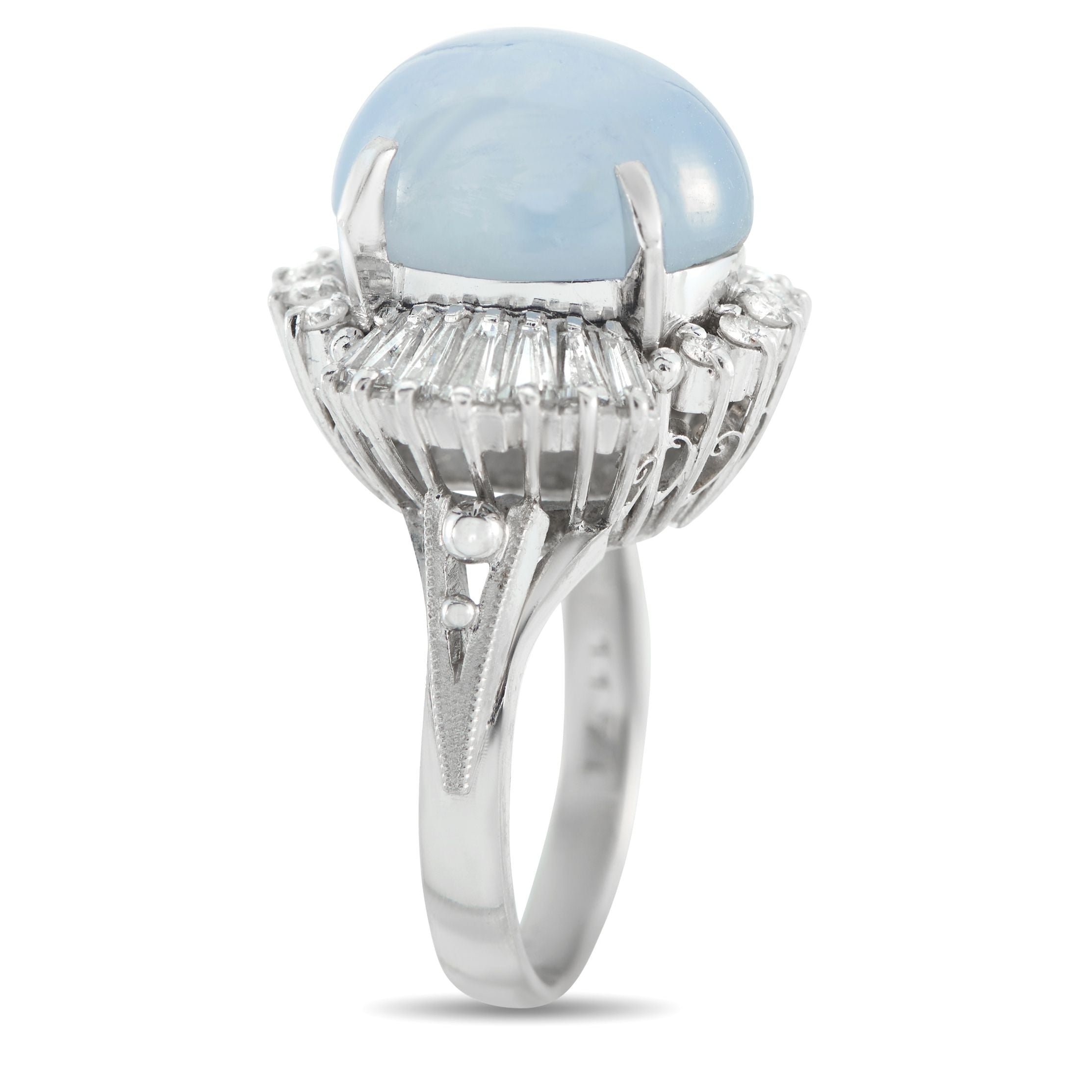 Exclusive Platinum 0.95ct Diamond and Sapphire Ring