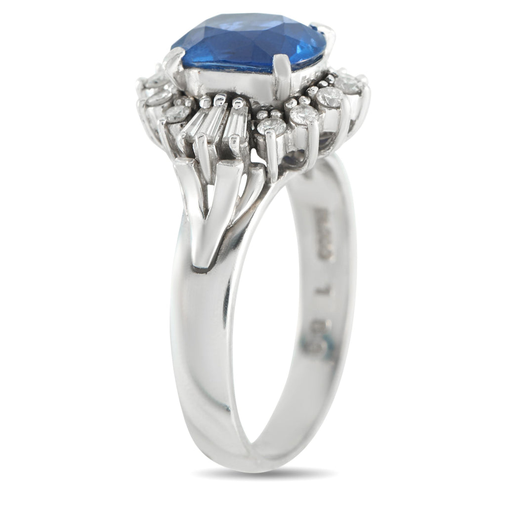 Exclusive Platinum 0.33ct Diamond and Sapphire Ring