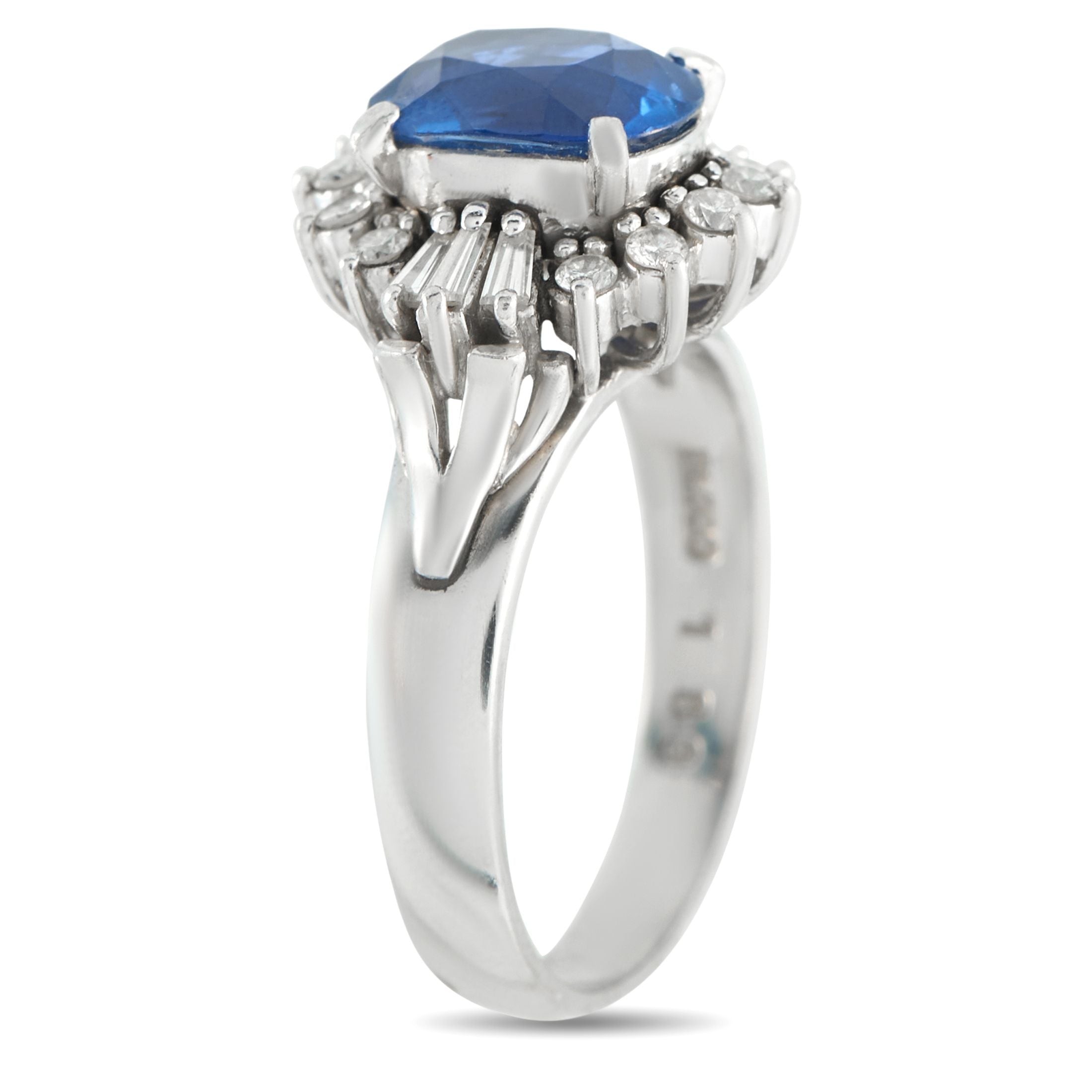 Exclusive Platinum 0.33ct Diamond and Sapphire Ring