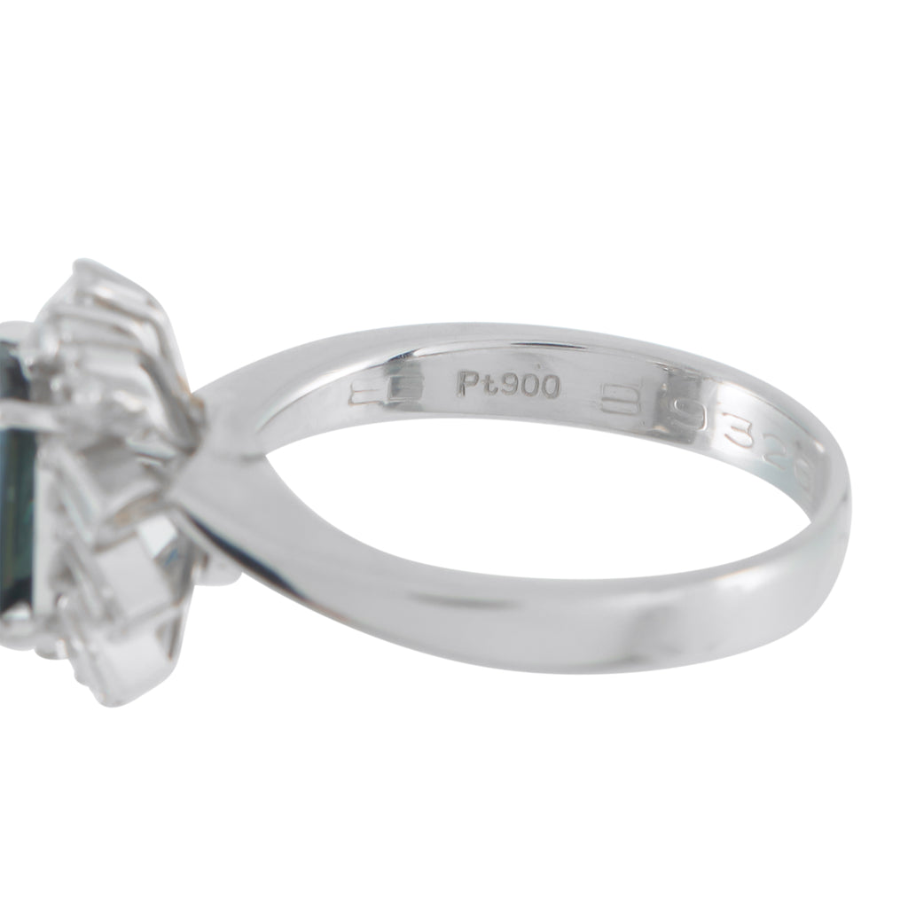 Platinum 0.35ct Diamond and Sapphire Ring
