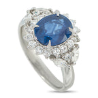 Platinum 0.70ct Diamond and Sapphire Ring
