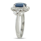 Platinum 0.70ct Diamond and Sapphire Ring