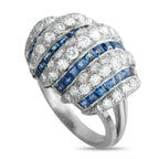 Platinum 0.84ct Diamond and Sapphire Ring
