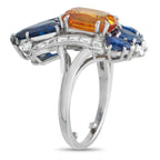 Platinum 0.45ct Diamond and Sapphire Ring