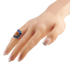 Platinum 0.45ct Diamond and Sapphire Ring