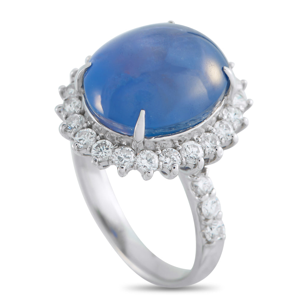 Platinum 1.04ct Diamond and Sapphire Ring