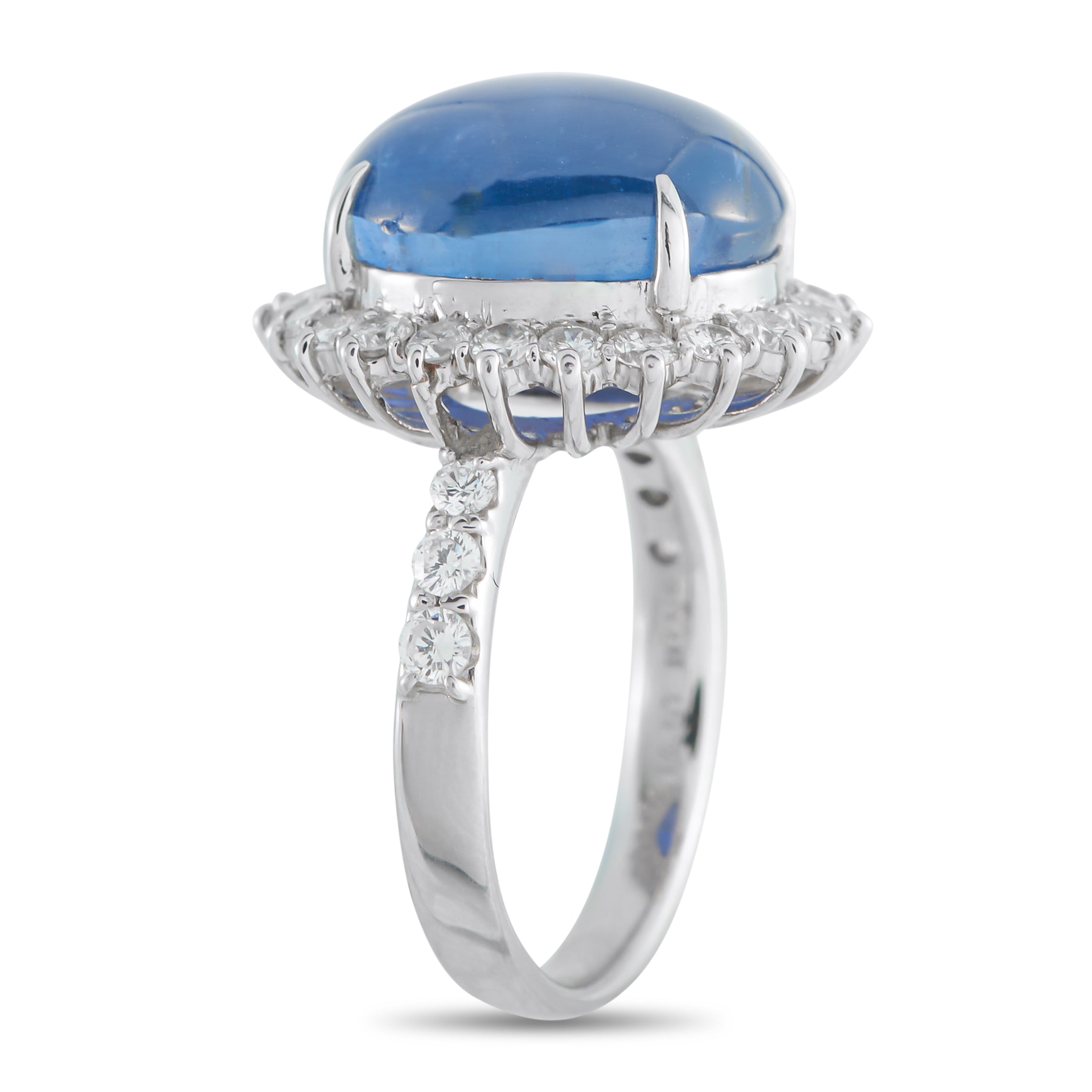 Platinum 1.04ct Diamond and Sapphire Ring