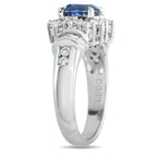Platinum 1.64ct Diamond and Sapphire Ring