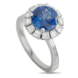 Platinum 1.60ct Diamond and Sapphire Ring