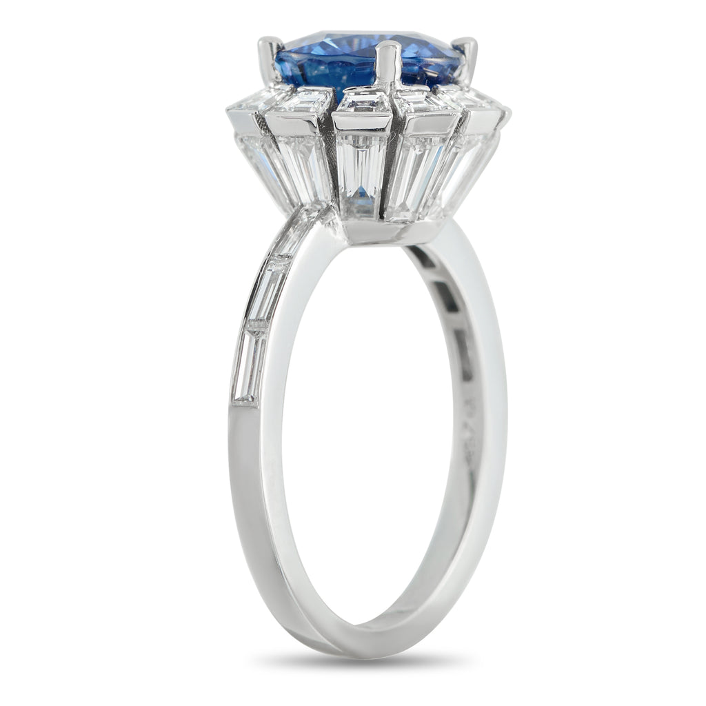 Platinum 1.60ct Diamond and Sapphire Ring