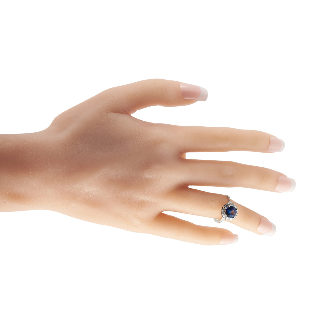Platinum 1.60ct Diamond and Sapphire Ring